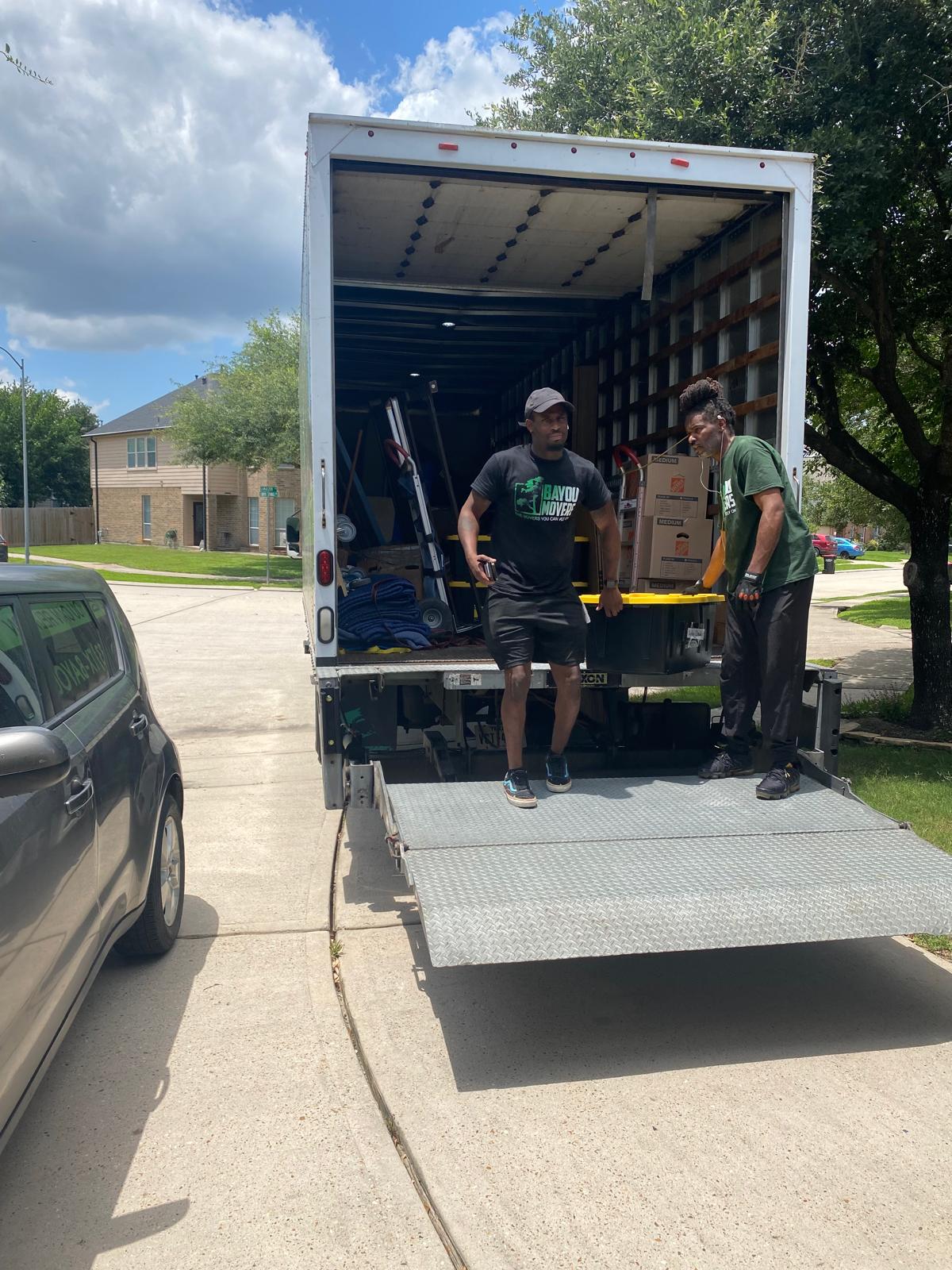 Bayou Movers protecting furniture during a Houston local move
